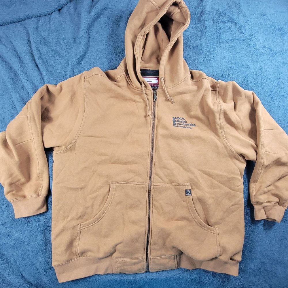 Sportex Dri Duck Mens 2X Brown Full Zip Hoodie Big And Tall Outdoors Long Sleeve